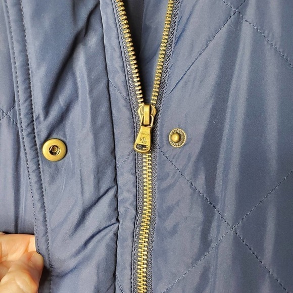 Lauren Ralph Lauren Quilted Puffer Vest Navy Sz L - Picture 3 of 9